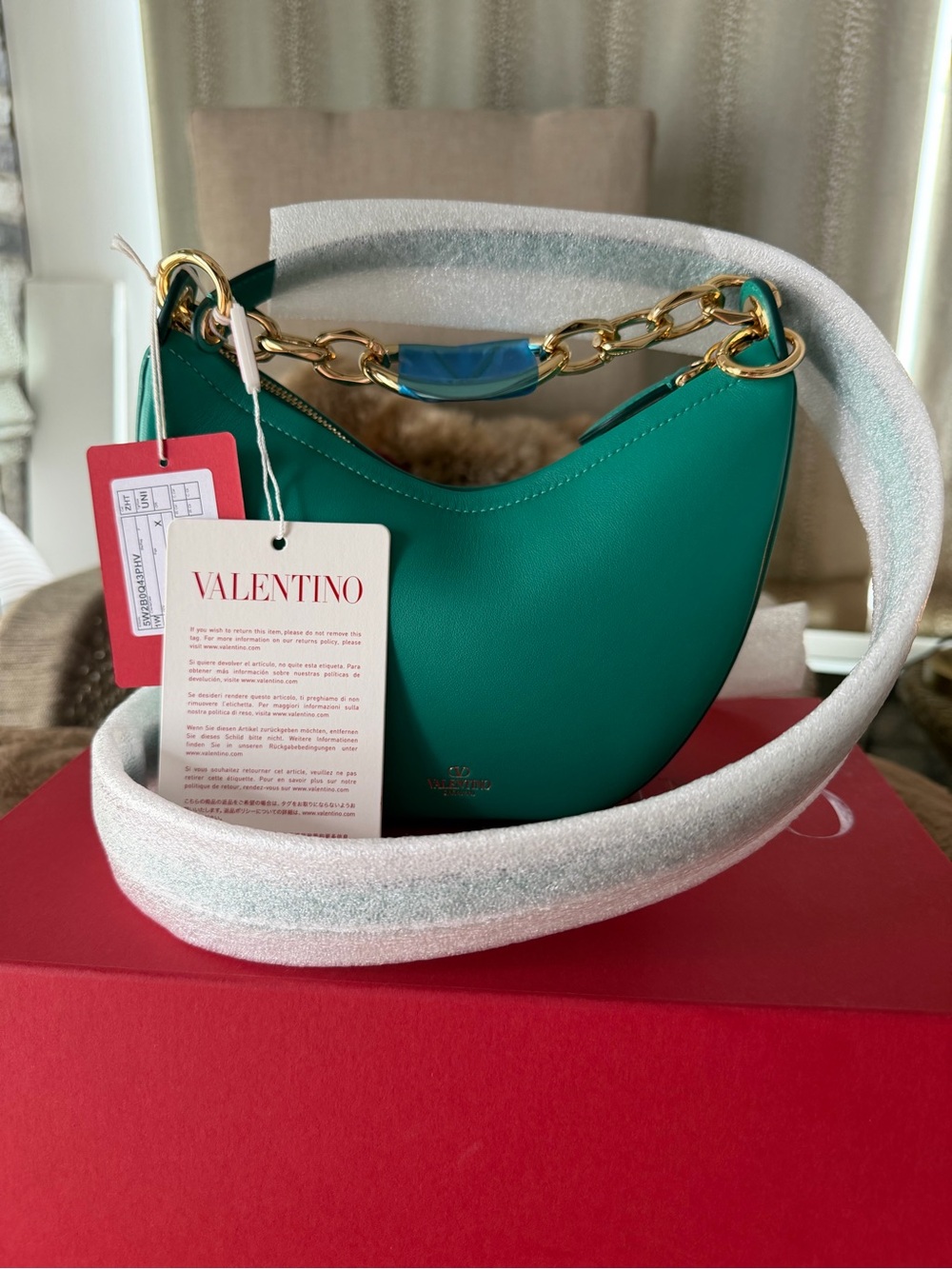 Valentino Garavani VLogo moon Mini Hobo Bag In Nappa Leather